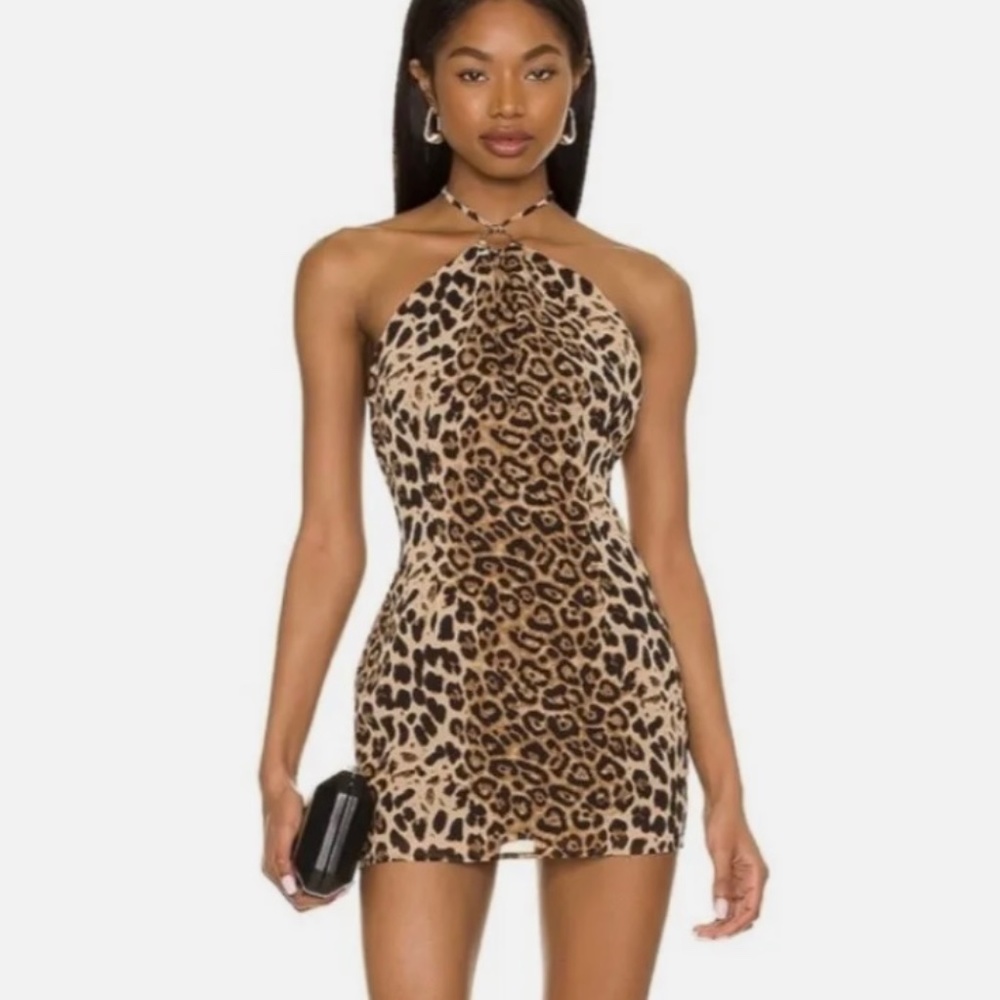 Brand new Superdown brand Revolve cheetah backless dress NWT